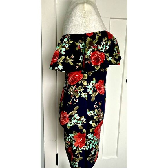 Crystal Doll Floral Strech BodyCon Miniskirt Dress Size S - Picture 5 of 6